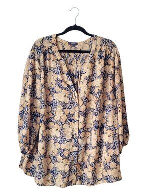NYDJ Colorful Floral Long Sleeve Blouse